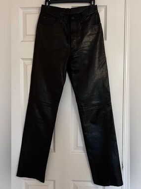 Vintage Verducci Soft Black Genuine Leather Pants – Button Fly & Lined